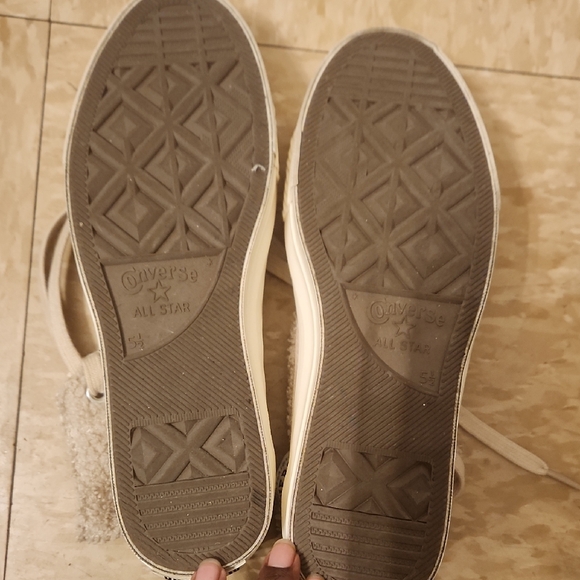 Converse Tan Canvas Platform Sneakers - Picture 4 of 9